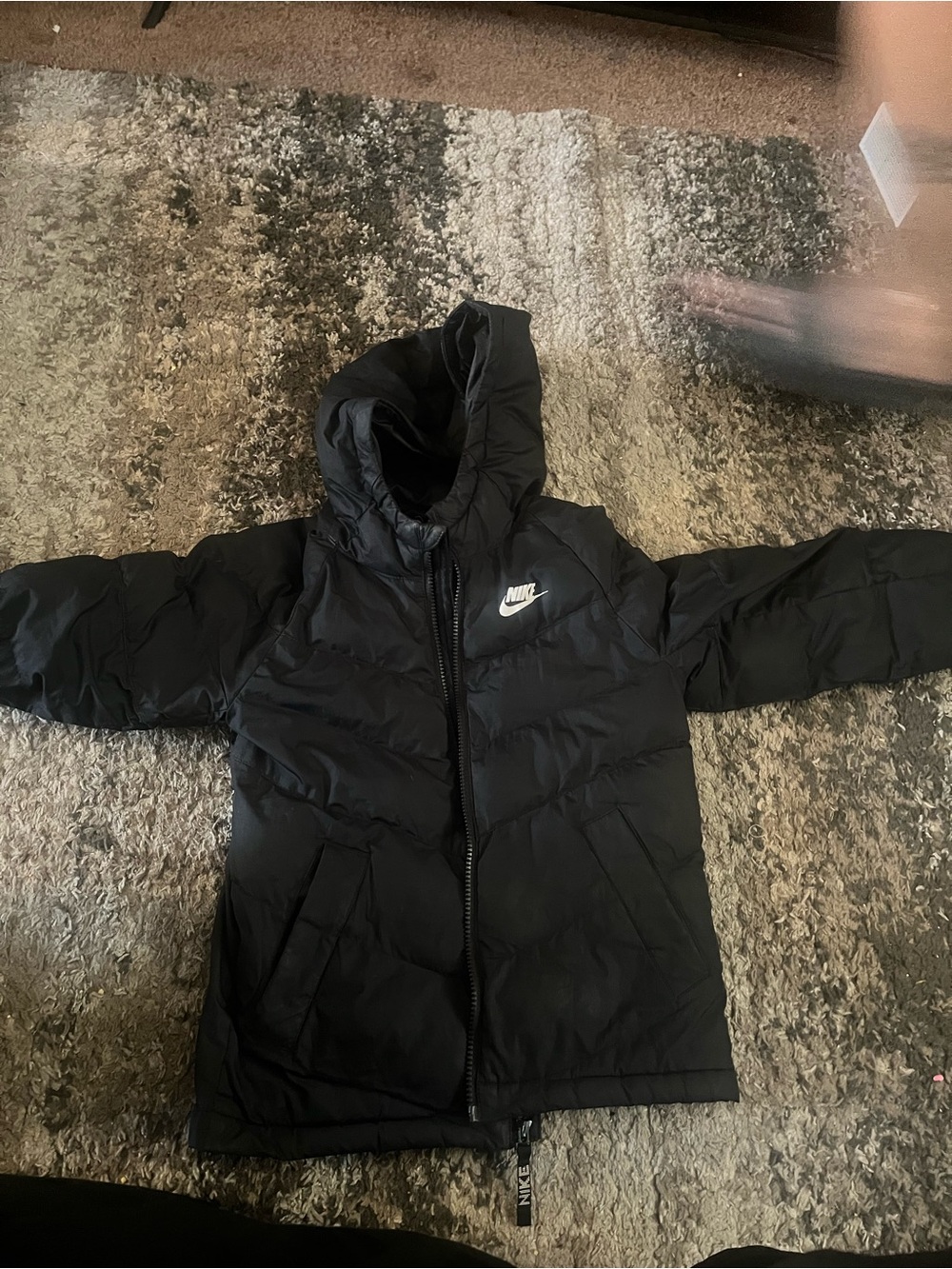 Nike Black Kids Hooded Puffer Coat
